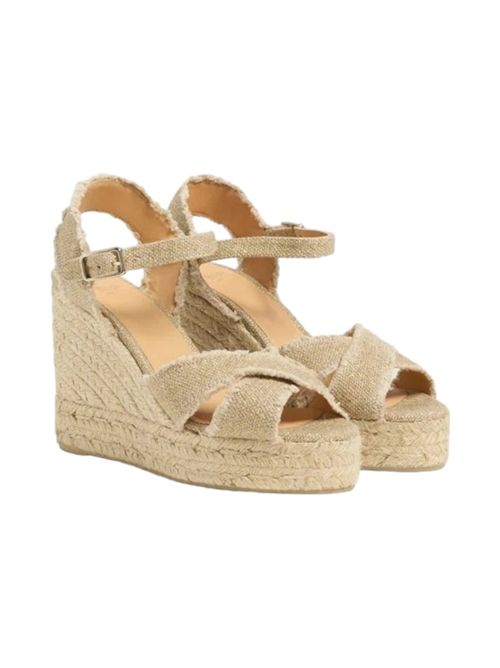 Bromelia women's espadrilles in gold metallic linen Castaner | BROMELIA8EDORO CLARO